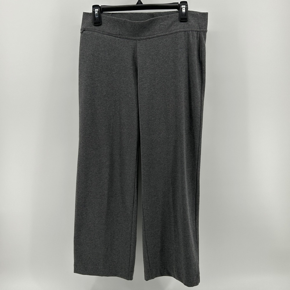 Lands End Charcoal Gray Cotton‎ Spandex Casual Comfort Pull On Pants Med Petite